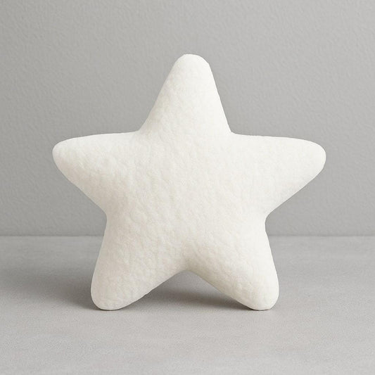 Sherpa Star pillow soft plush, neutral heart pillow, neutral star decor, sherpa star shaped pillow by HOME HEART Brands (Made in India)