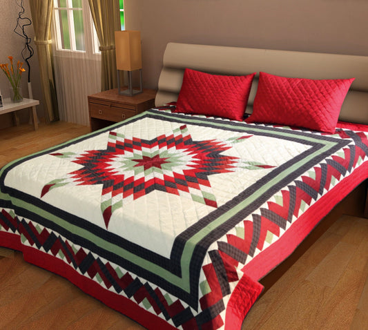 Make to order Quilted quilt bedspread Lone Star calico fabric country Patchwork Design Heirloom Quality by HOME HEART Brands