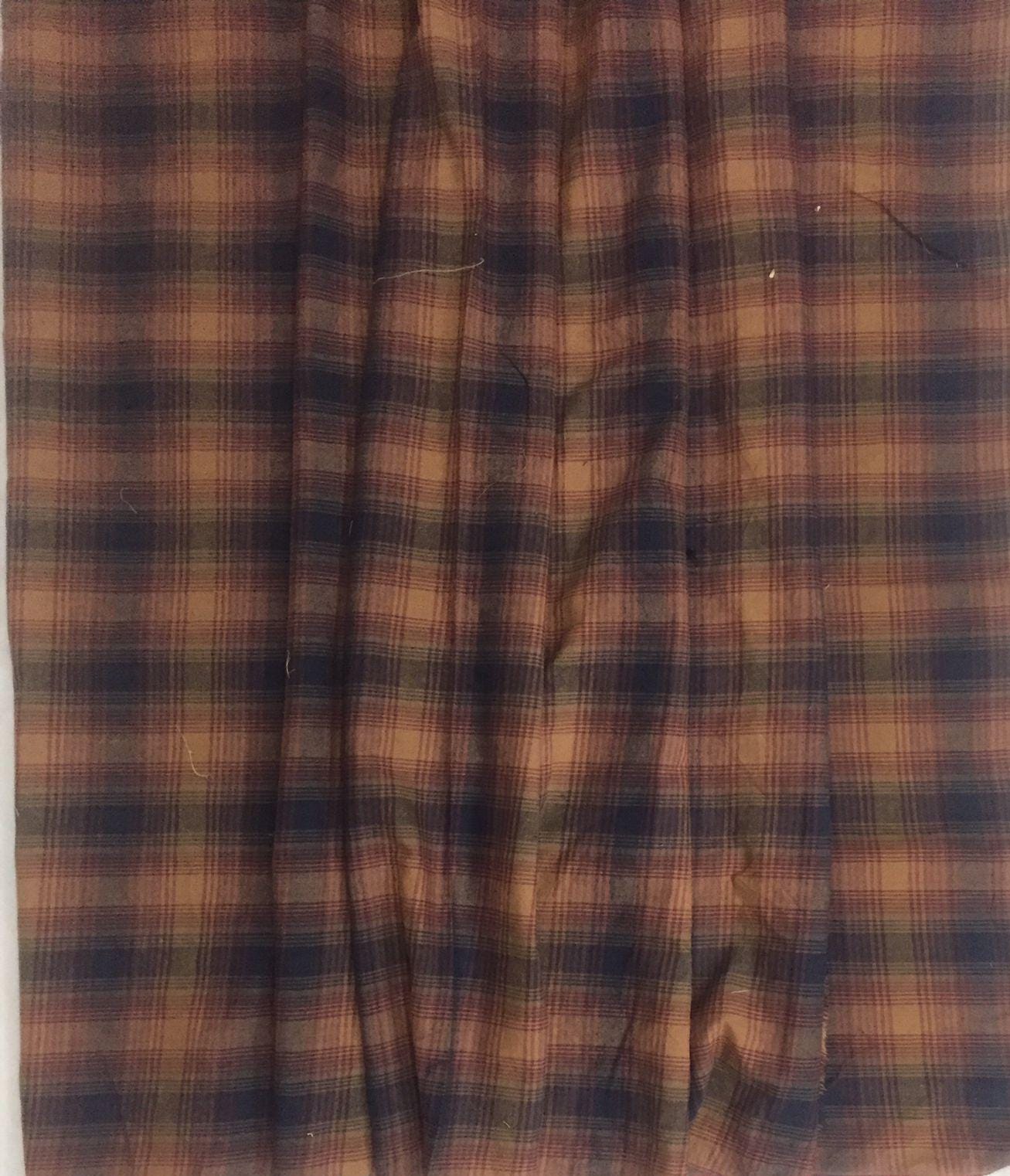 Plaid Fabric soft cotton autumn toned home spun country Fabric choose your yard in cut collection by HOME HEART Brands (Made in India)