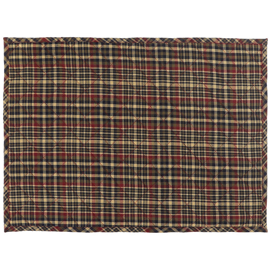 Quilted PLACEMAT multi Country Plaid Country Plaid 14"X19" by HOME HEART Brands/Tablemat