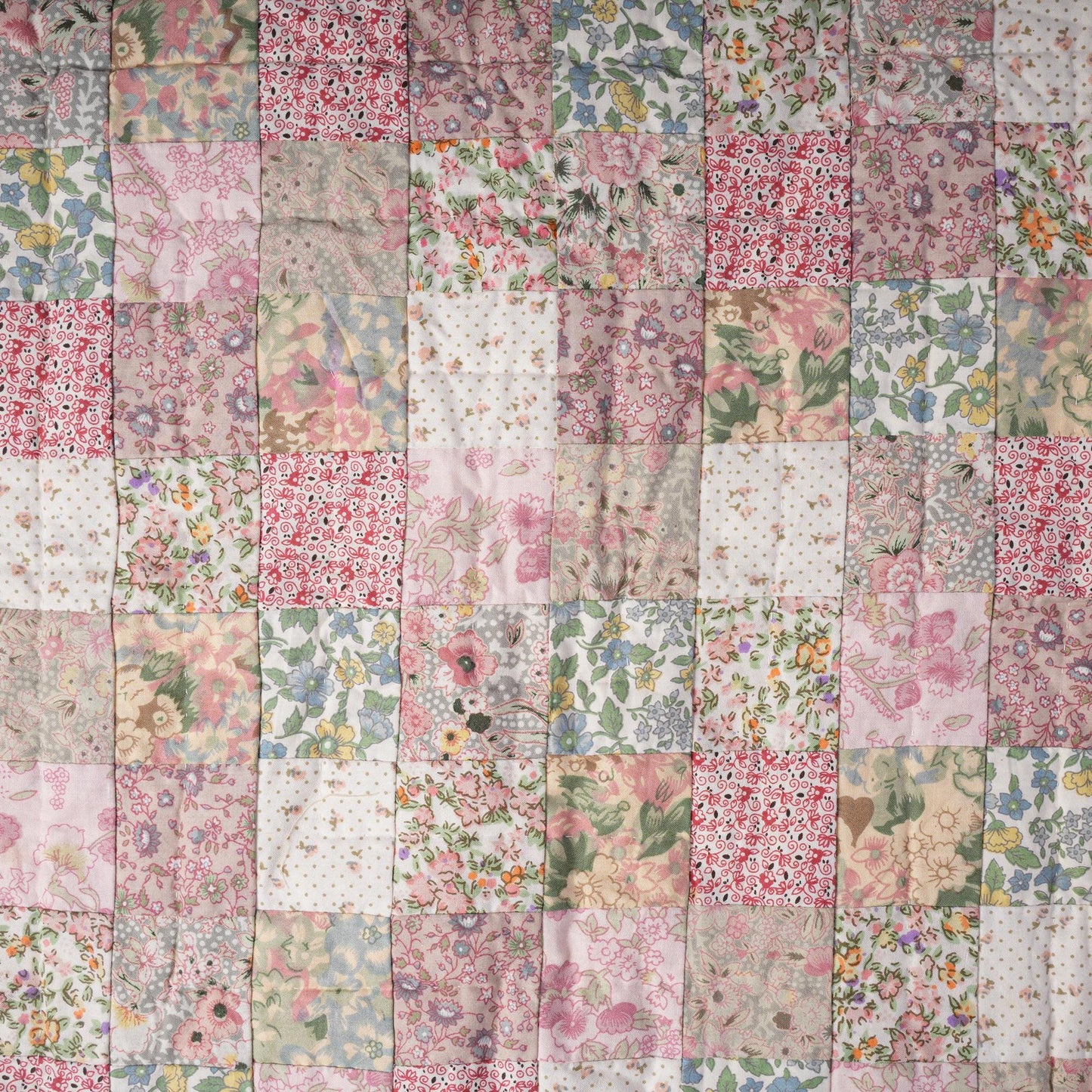 Hand made Hand quilted Throw Quilt, Table Topper 20"x20" calico floral quilt by Home Heart brands (Made in India)