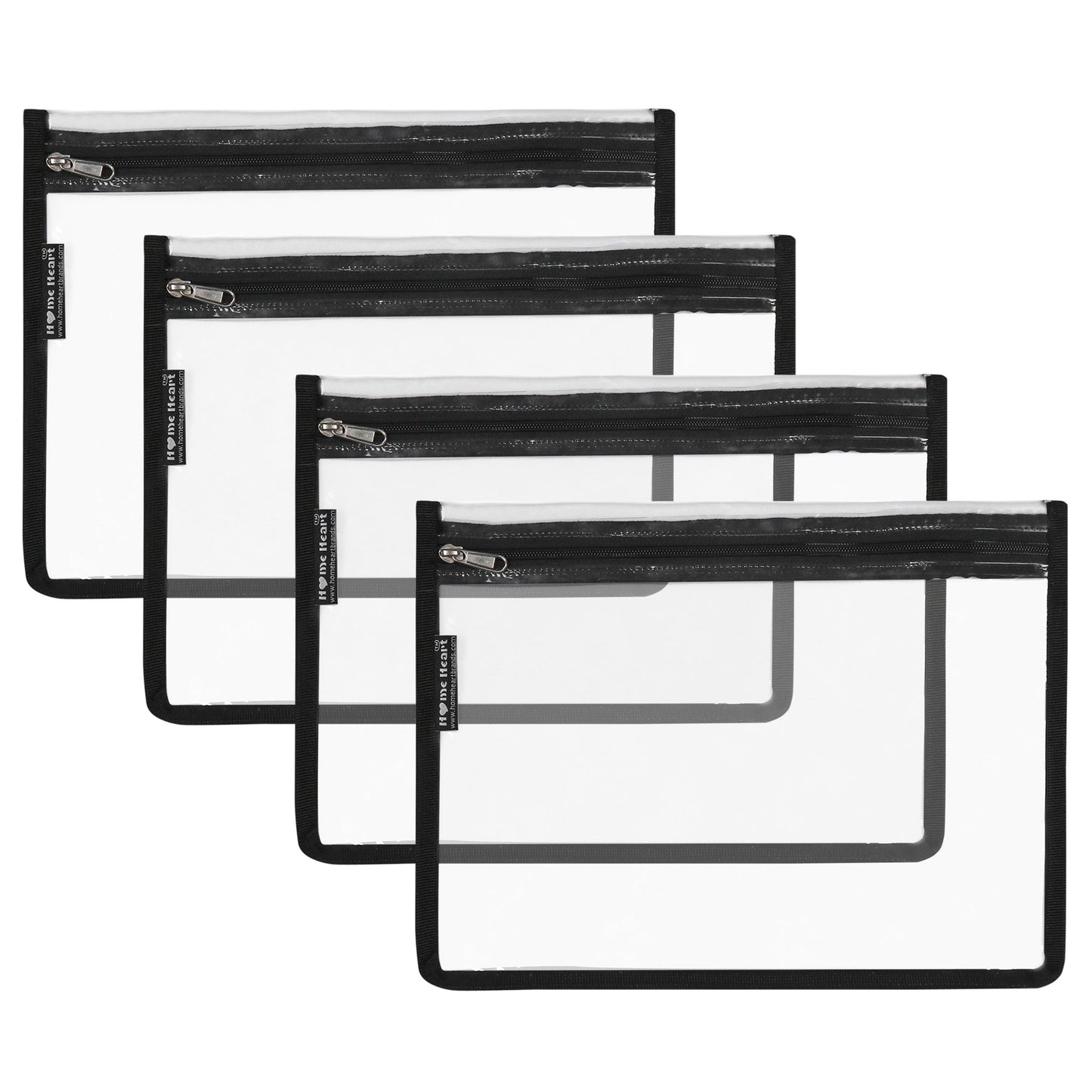 HOME HEART Brands multi-Purpose Water Resistant Clear Pvc Organizer Bag Pouch with Zipper Closure Large Size 9"x10"(Made in India)