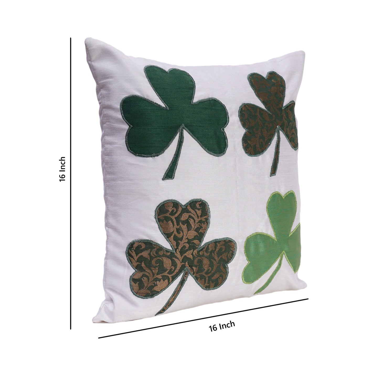 Quilted patchwork embroidered pillow cover,cushion cover, decorative throw pillow, pillow st patrics day by HOME HEART Brands(made in India)