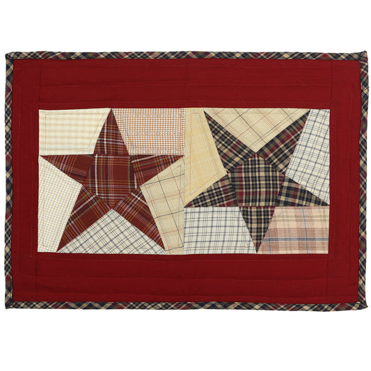 Quilted placemat & table mat patchwork rustic star country  plaid by HOME HEART Brands( made in INDIA)