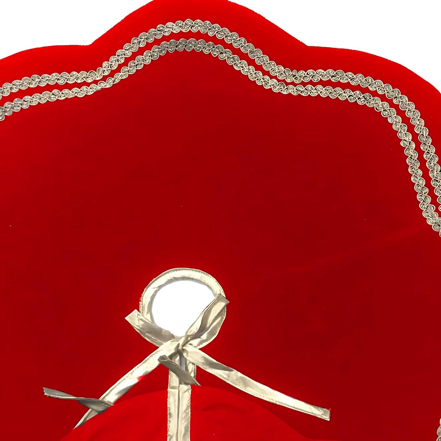Christmas Tree Skirt Handcrafted Scallop Design Red Velvet with Gold Trim Double Layer Heirloom Quality by HOME HEART Brands(Made in India)