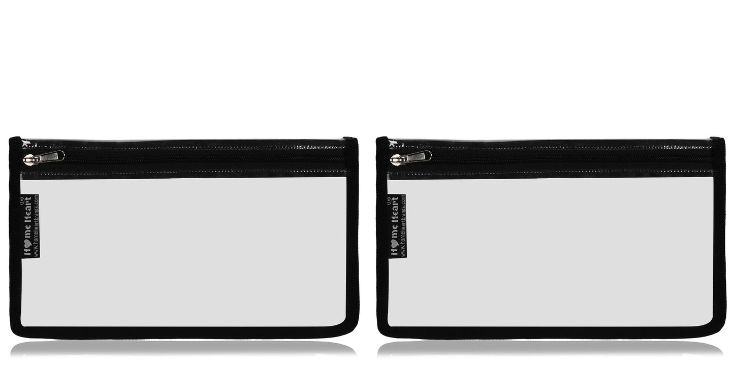 HOME HEART Brands multi-Purpose Water Resistant Clear Pvc Organizer Bag Pouch with #5 YKK Zipper Closure medium Size 7"x12"(Made in India)