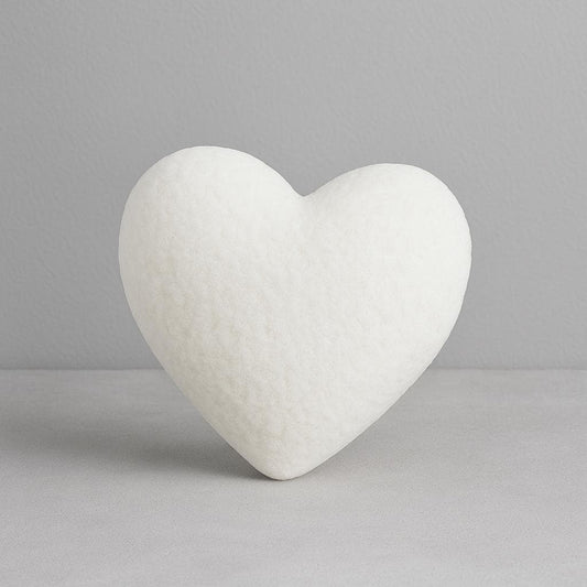 Sherpa Heart pillow soft plush, neutral heart pillow, neutral heart decor, sherpa heart shaped pillow by HOME HEART Brands (Made in India)