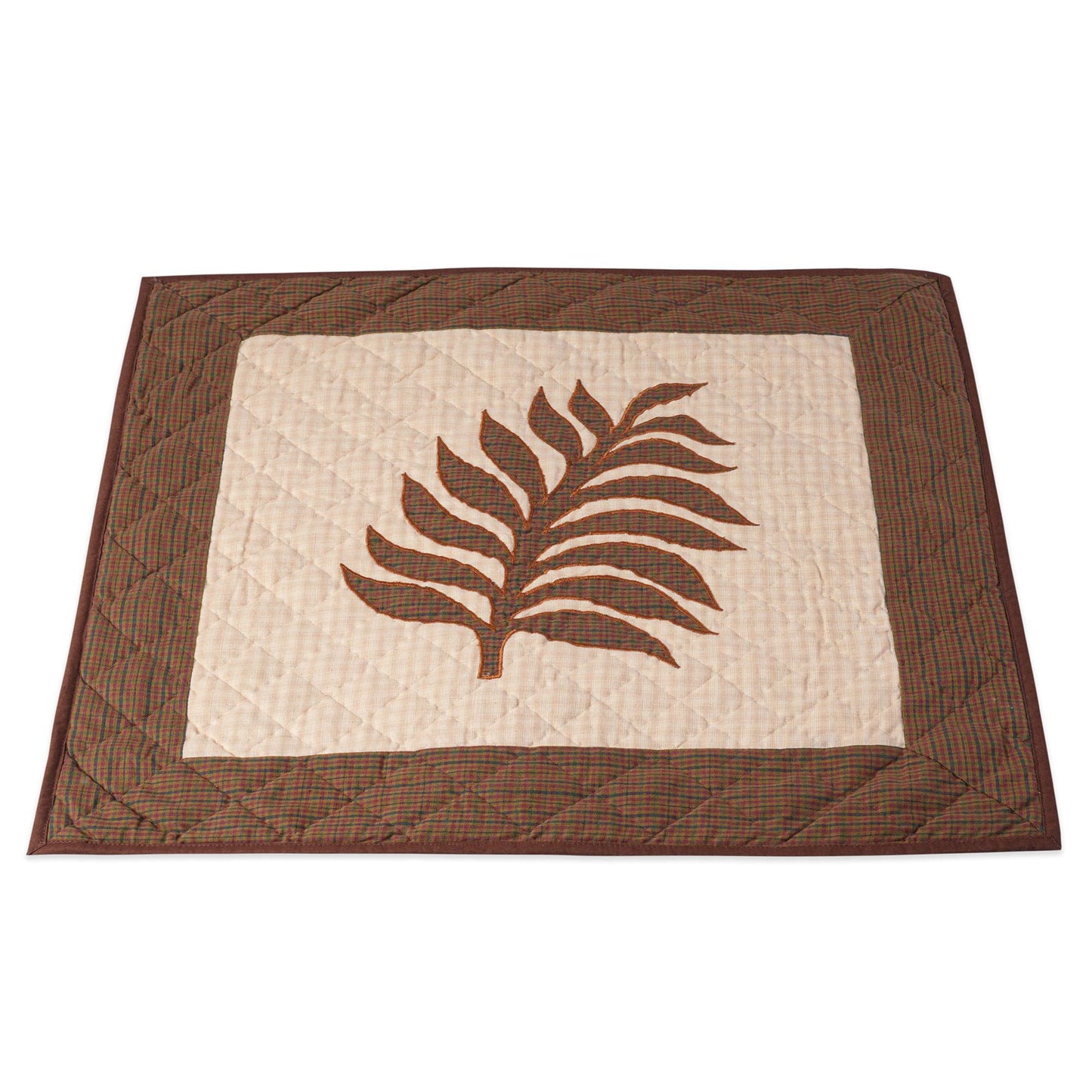 Hand made Hand quilted Wall hanging Quilt, Table Topper 19"x19" swiss cheese plant plaid by Home Heart brands (Made in India)