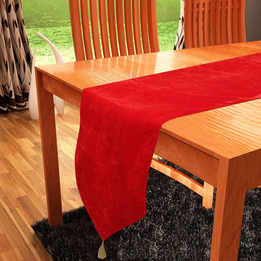 Velvet Table Runner & Toppers Premium red velvet fabric double layer reversible Decorative by Home Heart Brands(made in India)