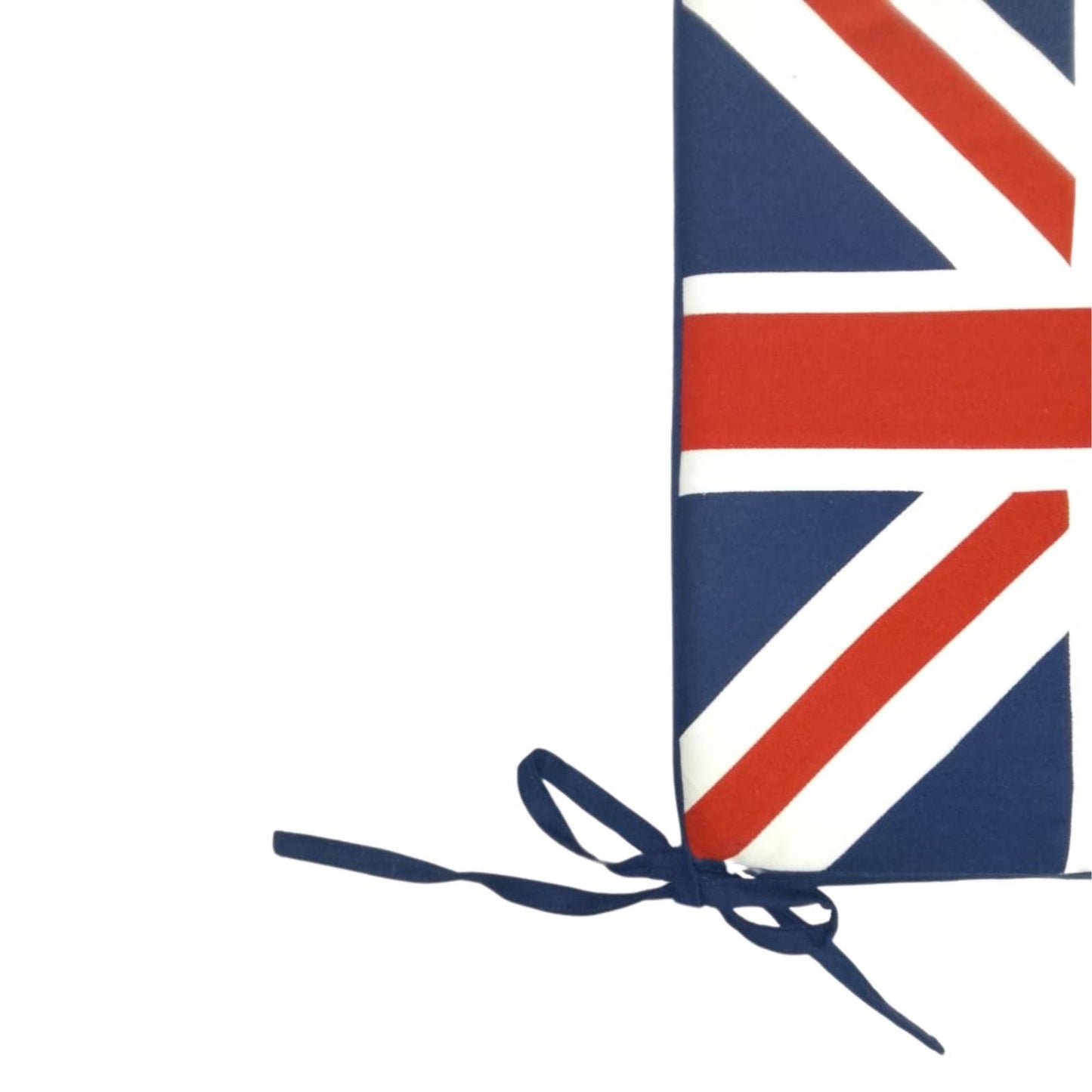 Chair Pad Union Jack Flag Premium tapestry duck cotton fabric 2 inch thick seat pad with ties any Size by Home Heart Brands(Made in India)