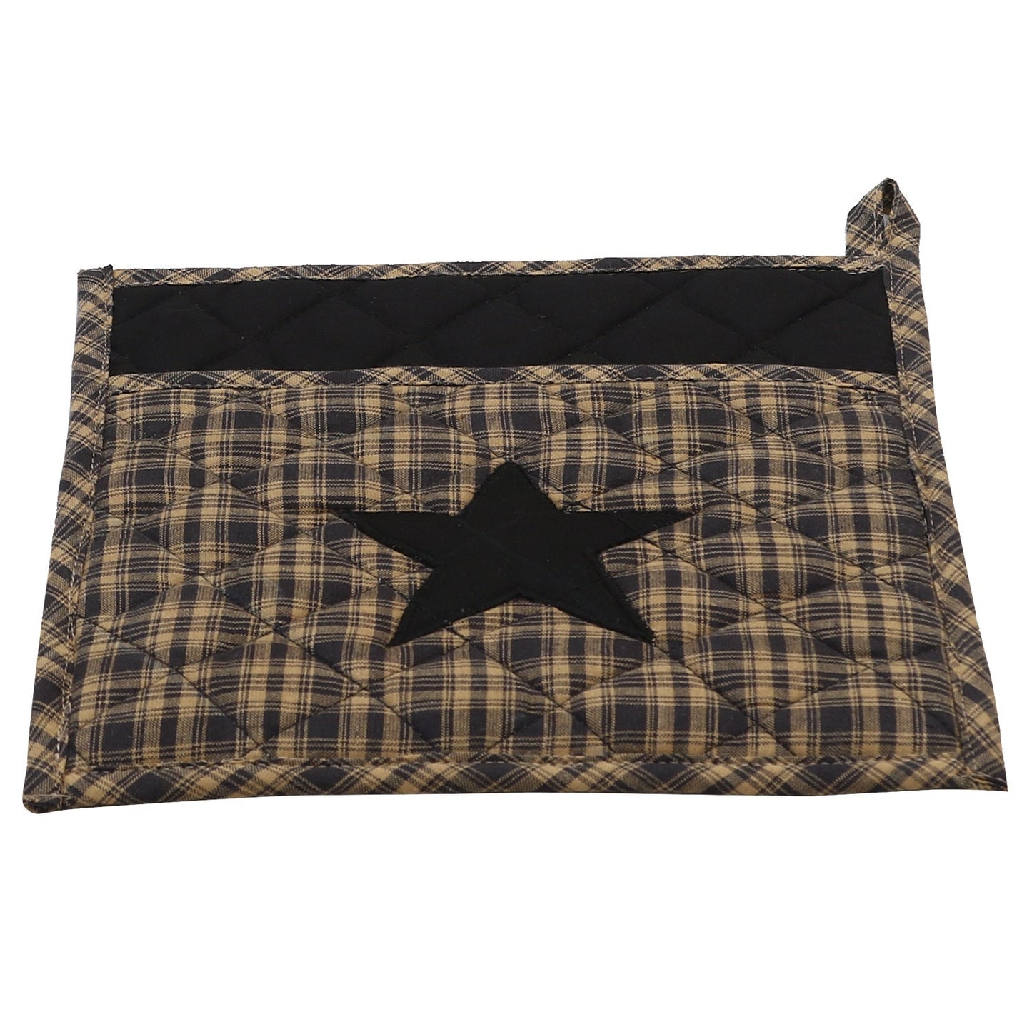 Quilted Pot Holder/Table topper/hot pads patchwork for kitchen embroidered star plaid 9"x9" by HOME HEART Brands( Made in India)