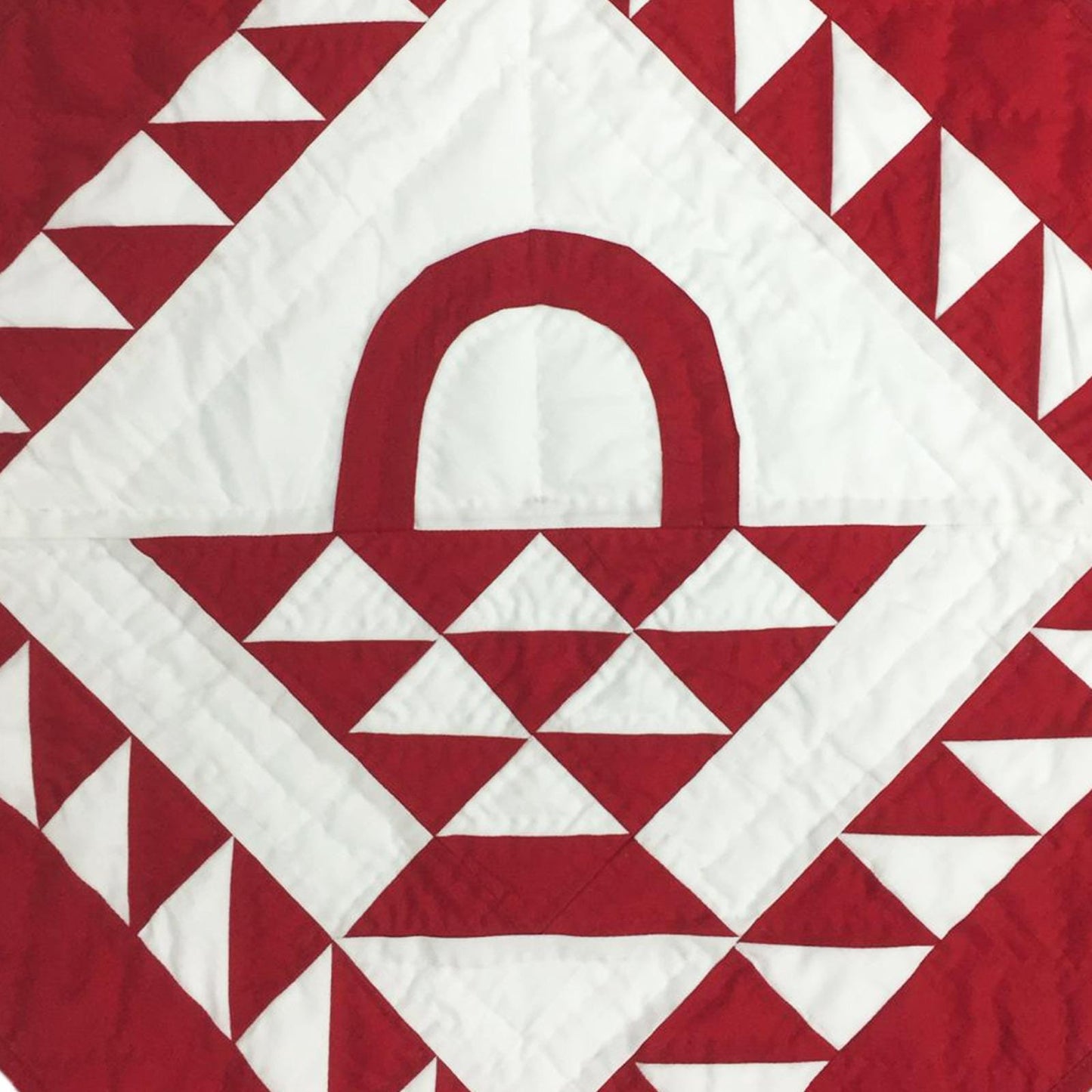 Wall hanging quilt, Small quilt, Throws, Table Toppers quilt, Baby Quilt, Basket Cranberry Red/Off-White Cotton fabric by HOME HEART Brands