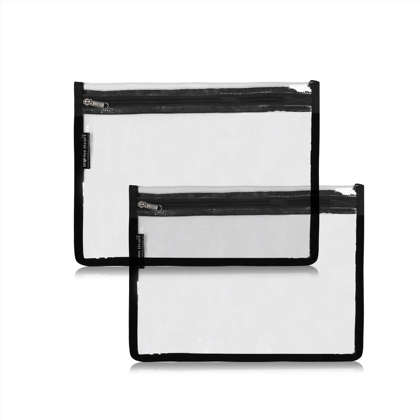 HOME HEART Brands multi-Purpose Water Resistant Clear Pvc Organizer Bag Pouch with Zipper Closure Large Size 9"x10"(Made in India)