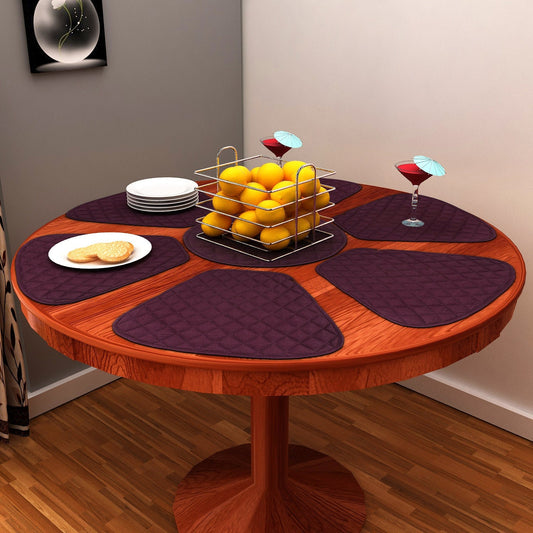 Wedge quilted placemat ,Trivet, pot holder, table mat purple duck cotton reversible by HOME HEART Brands( Made in India)