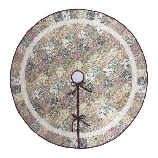 Christmas tree skirt Hand made hand quilted patchwork Country floral style Thick Double Layer Christmas tree skirt  by HOME HEART Brands