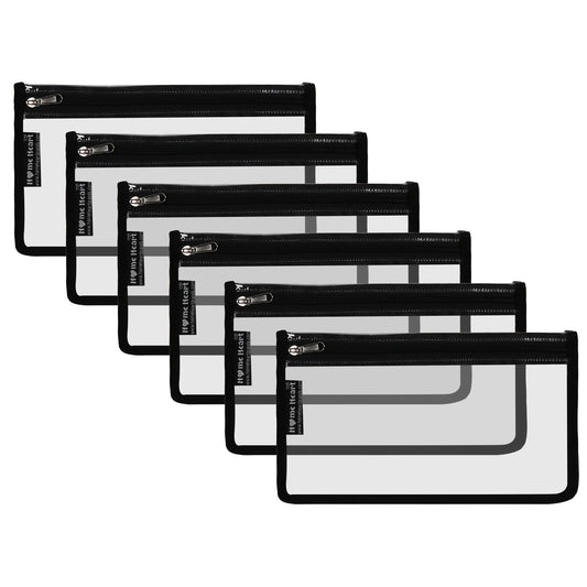 HOME HEART Brands multi-Purpose Water Resistant Clear Pvc Organizer Bag Pouch with #5 YKK Zipper Closure medium Size 7"x12"(Made in India)