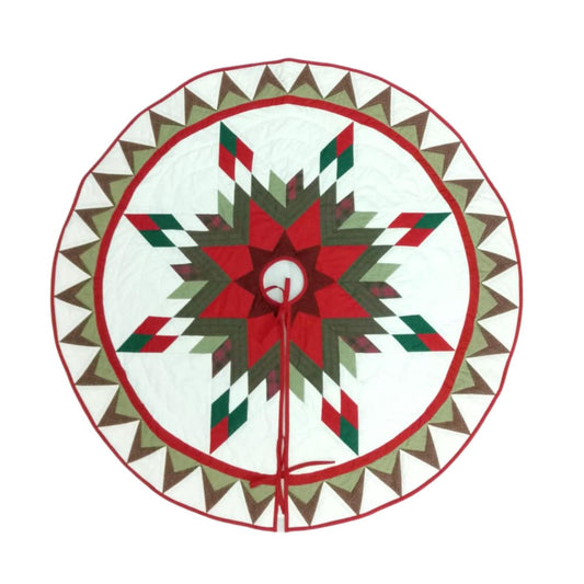 Christmas tree skirt patchwork Lone Star Quilted Christmas Tree Skirt - Calico Patchwork, Handmade by HOME HEART Brands( Made in India)