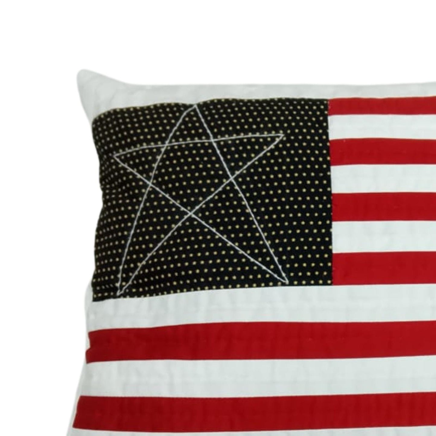 Hand made hand Quilted patchwork pillow cover, cushion cover, calico Country Star Flag pillow cover by HOME HEART Brands(made in India)