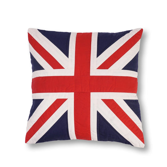 Quilted patchwork Union Jack pillow cover, cushion cover, not include pillow insert Calico cotton fabric by HOME HEART Brands(made in India)