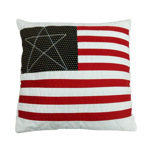 Hand made hand Quilted patchwork pillow cover, cushion cover, calico Country Star Flag pillow cover by HOME HEART Brands(made in India)