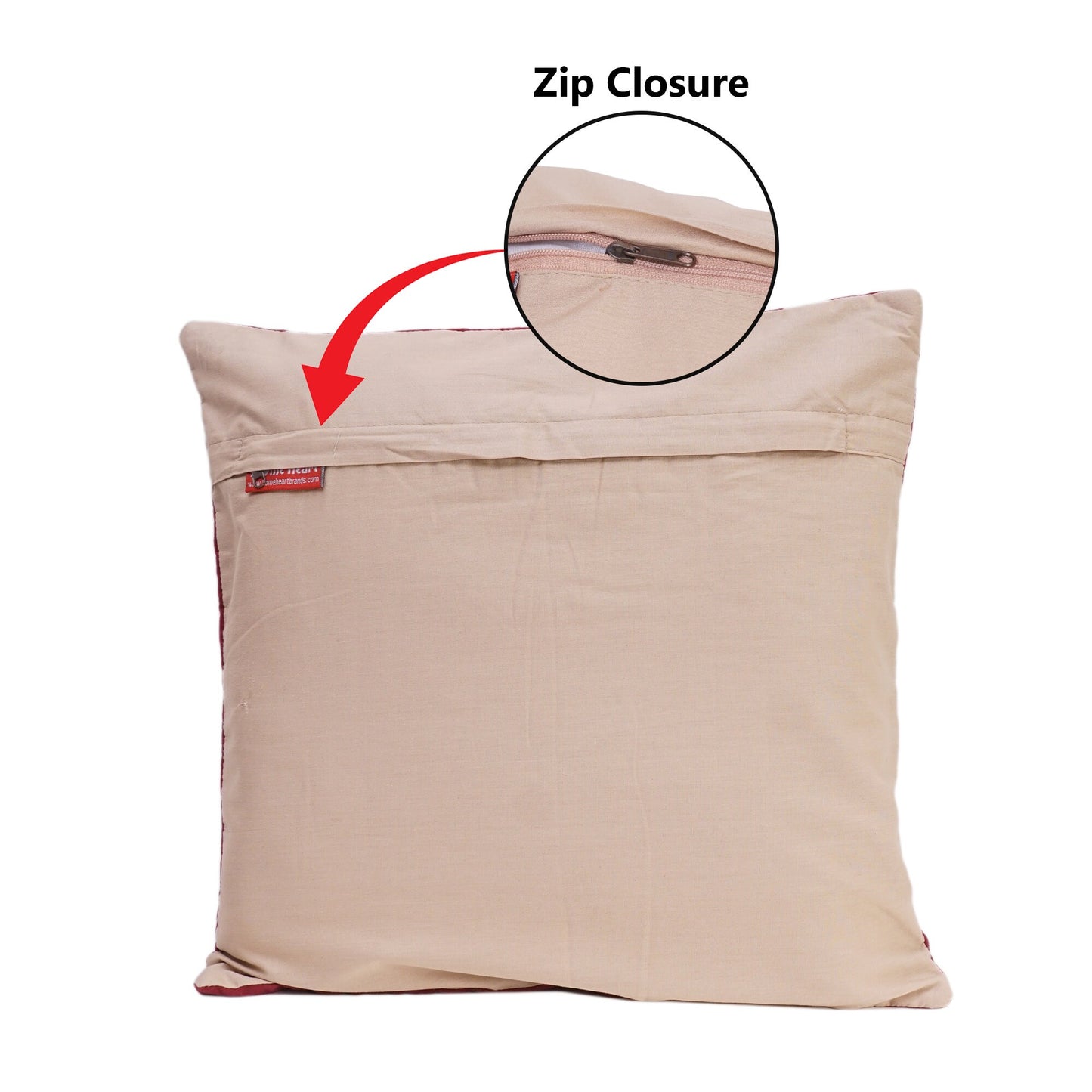 Pillow cover 16"x16" inch hand quilted cushion cover, decorative throw pillow, Primitive country star by HOME HEART Brands(made in India)