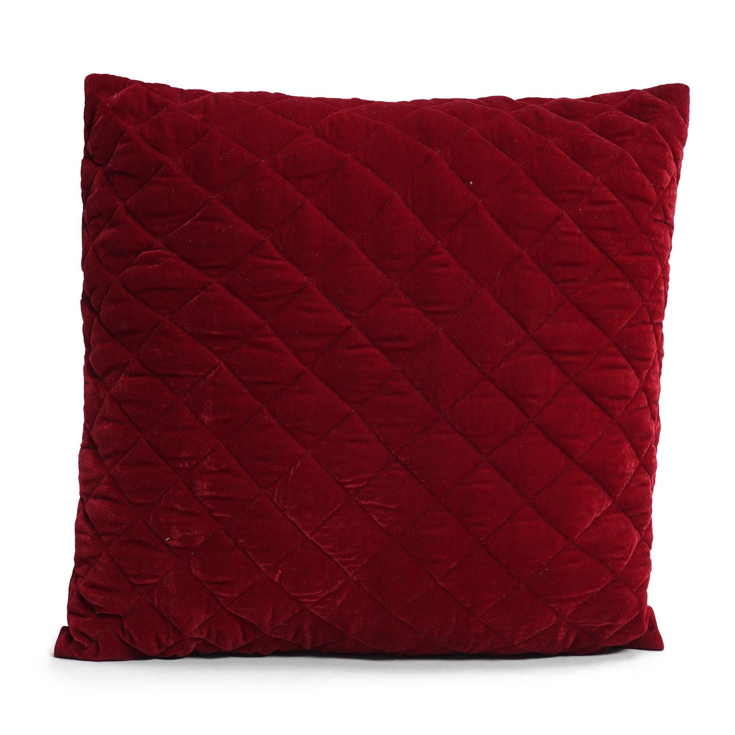 Cushion cover quilted Burgundy Red premium micro velvet Throw Pillow, Zipper Closure, Accent Pillow Decorative pillow by HOME HEART Brands