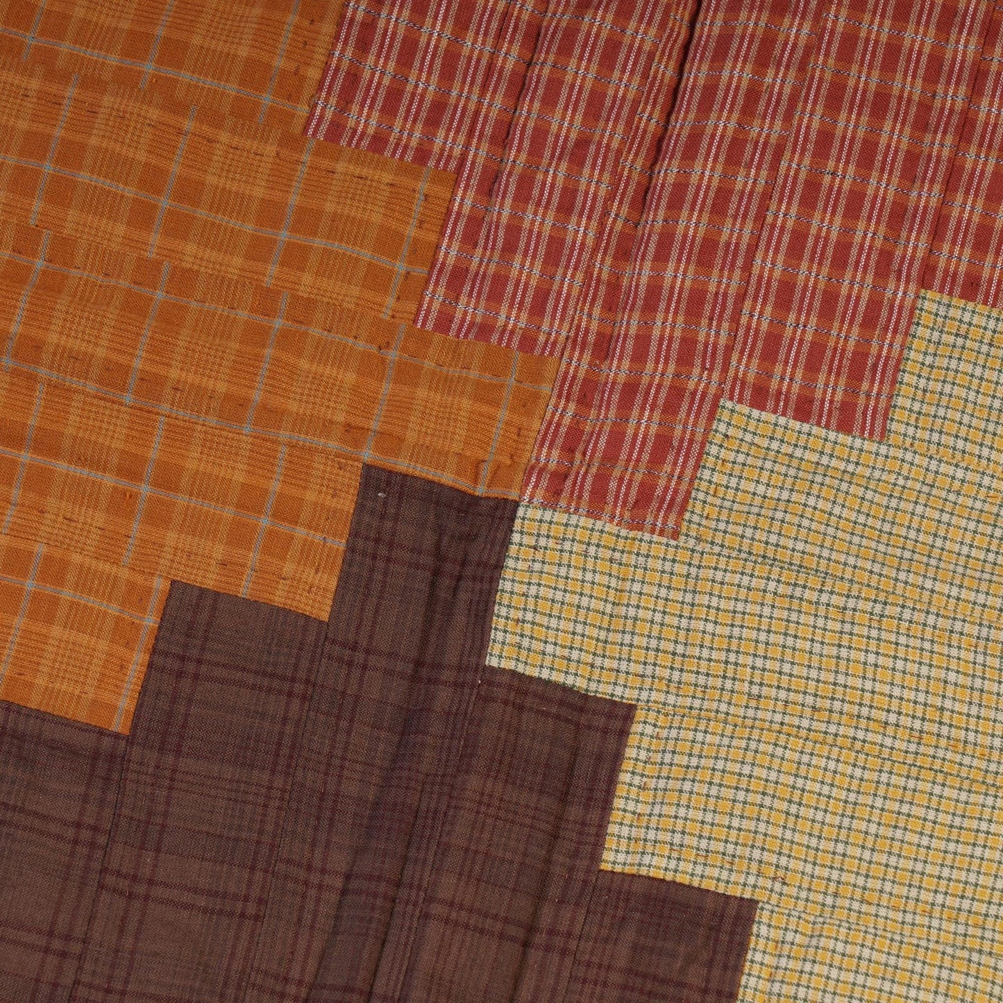 Hand Quilted Throw quilt, wall hanging ,Table Topper 45"x45" patchwork country Autumn Rocky mountain by Home Heart brands (Made in India)