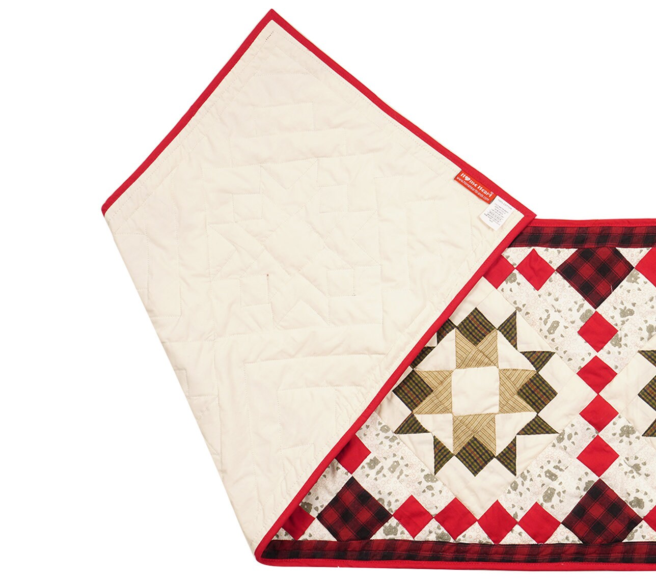 Quilted Table Runner & Toppers patchwork twinkle star plaid calico print plain fabric by HOME HEART Brands(Made in India)