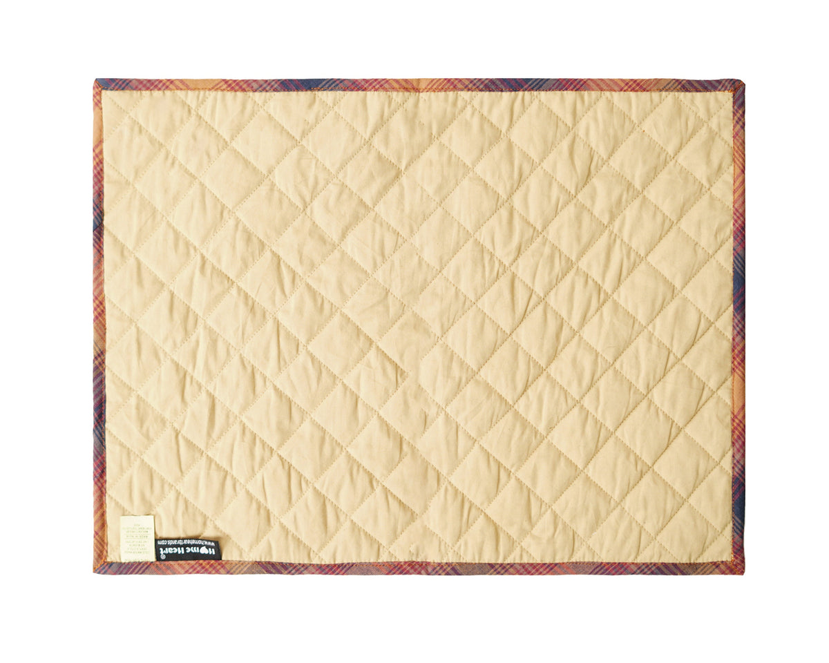 Quilted PLACEMAT Country fall colorful Plaid 14"X19" by HOME HEART Brands/Table mat(5926)