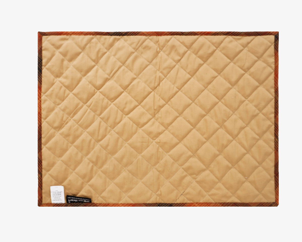 Quilted PLACEMAT Autumn color Country Plaid 14"X19" by HOME HEART Brands/Table mat(5933)
