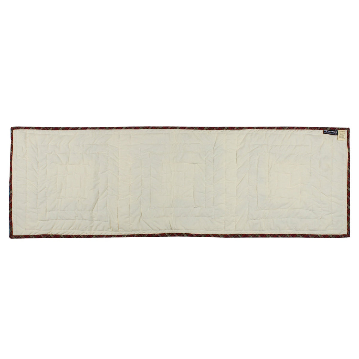 Quilted Table Runner & Toppers patchwork Boston common country fashion mix plaid and off white by HOME HEART Brands(Made in India)