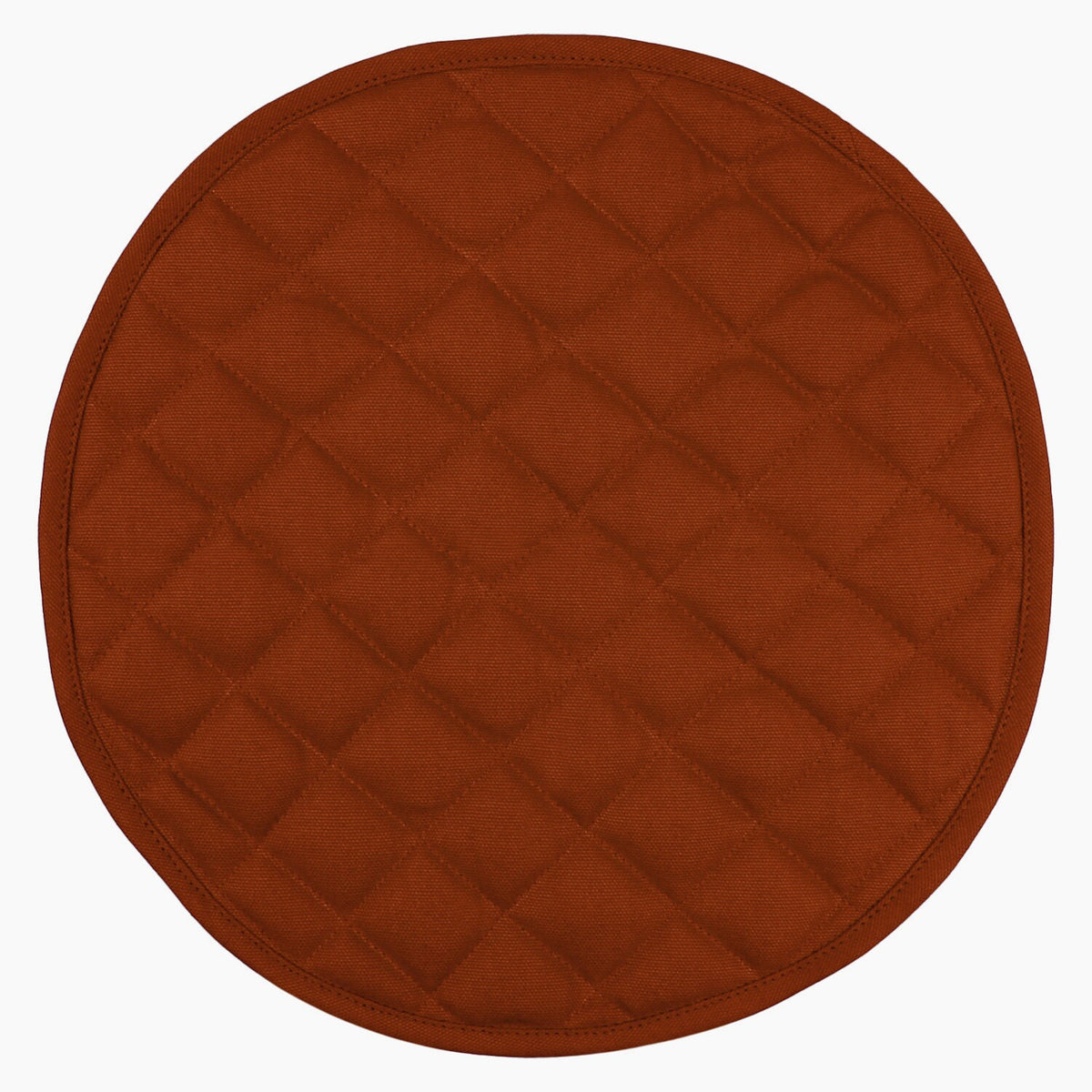 Wedge quilted placemat ,Trivet, pot holder, table mat Burnt orange duck cotton reversible by HOME HEART Brands( Made in India)