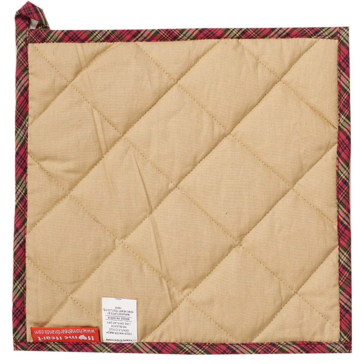 Quilted Pot Holder/Table topper/hot pads patchwork for kitchen Lincoln Mix 9"x9" by HOME HEART Brands( Made in India)