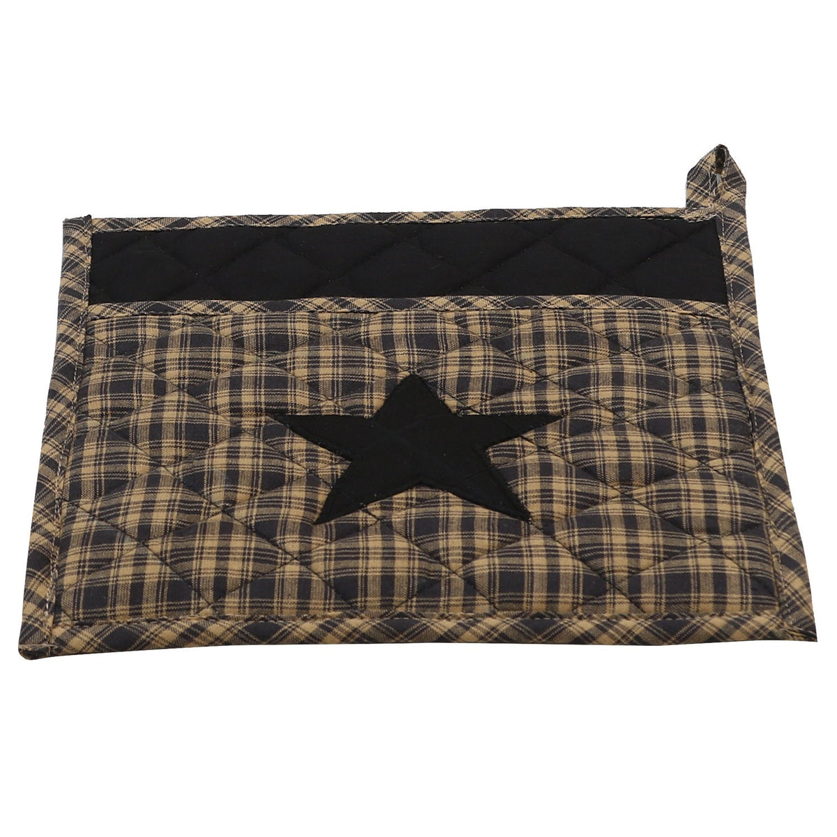 Quilted Pot Holder/Table topper/hot pads patchwork for kitchen embroidered star plaid 9"x9" by HOME HEART Brands( Made in India)