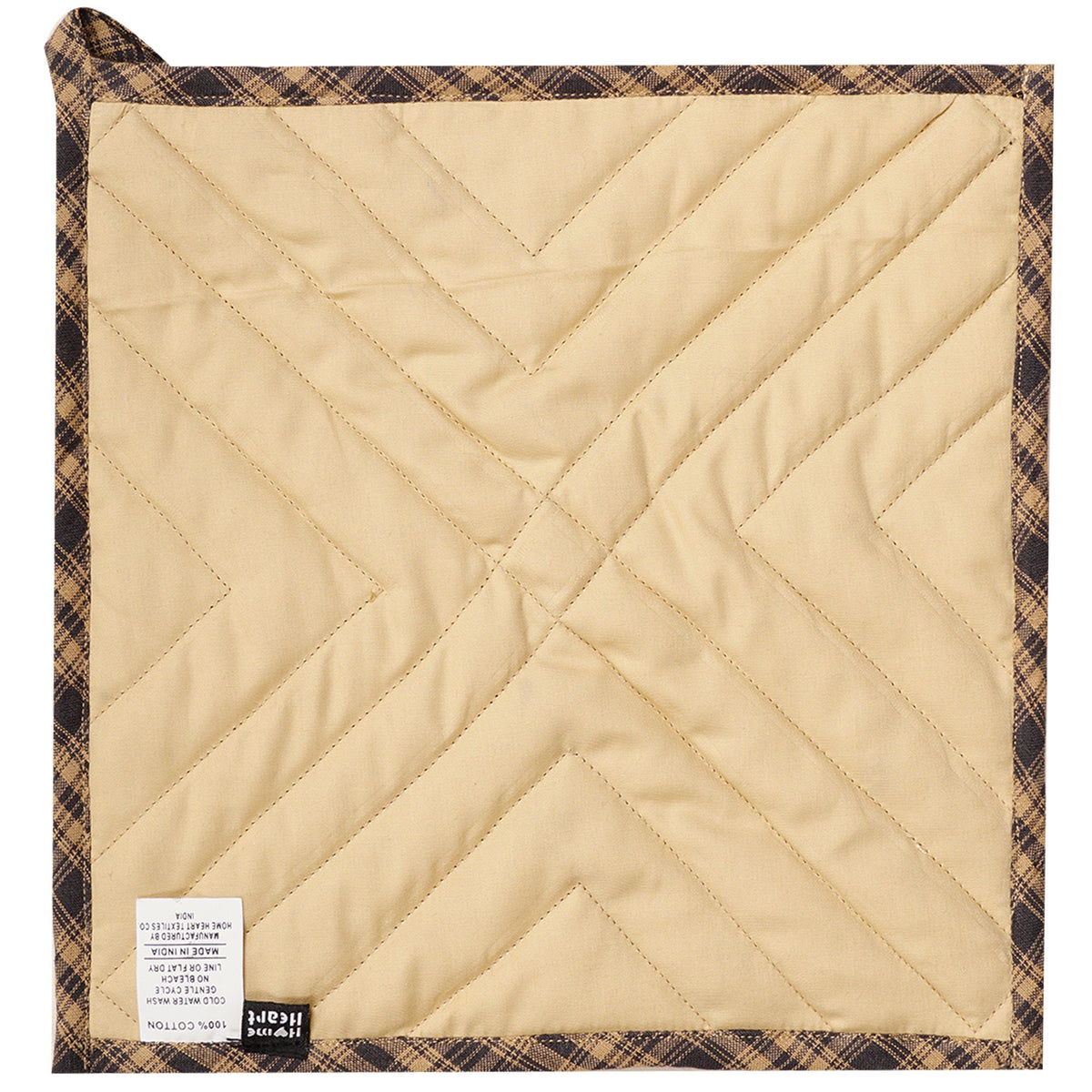 Quilted Pot Holder/Table topper/hot pads patchwork for kitchen Country Cabin Mix 9"x9" by HOME HEART Brands( Made in India)