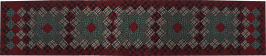 Quilted Table Runner & Toppers patchwork winter berry country plaid, calico print by HOME HEART Brands( made in INDIA)