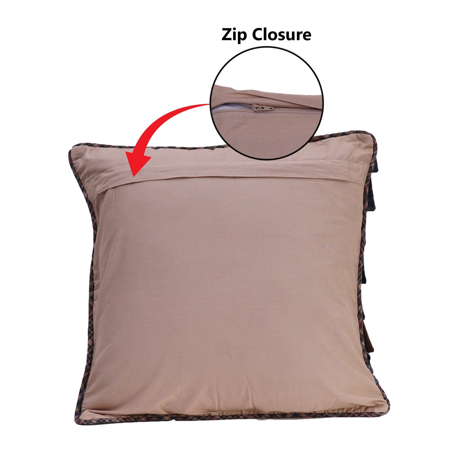 Pillow cover 16"x16" inch patchwork one-of-a-kind cushion cover, decorative throw pillow cover by HOME HEART Brands(made in India)