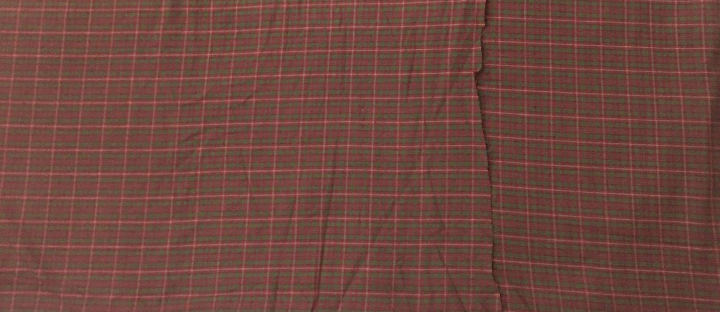 Fabric soft cotton Red and green Check Plaid Cotton Fabric in cut and yard by HOME HEART Brands (Made in India)