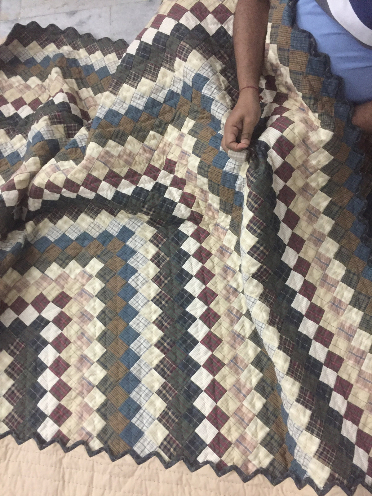 Make to order: Amish country Hand Quilted bedspread Quilt heirloom quality intricate size patchwork by HOME HEART Brands(Made in India)
