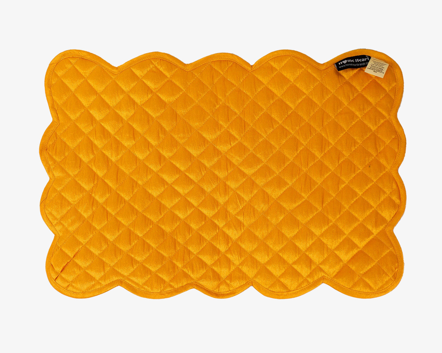 Quilted Table runner, Trivet, placemat & Table toppers duiponi Silk Autumn yellow color reversible by HOME HEART Brands(Made in India)