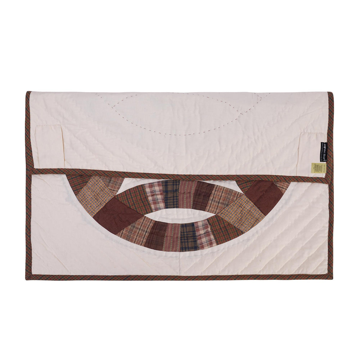 Square block small quilt wall hanging 19"x19" country table topper,two sew pocket hand quilted patchwork by HOME HEART Brands(Made in India)