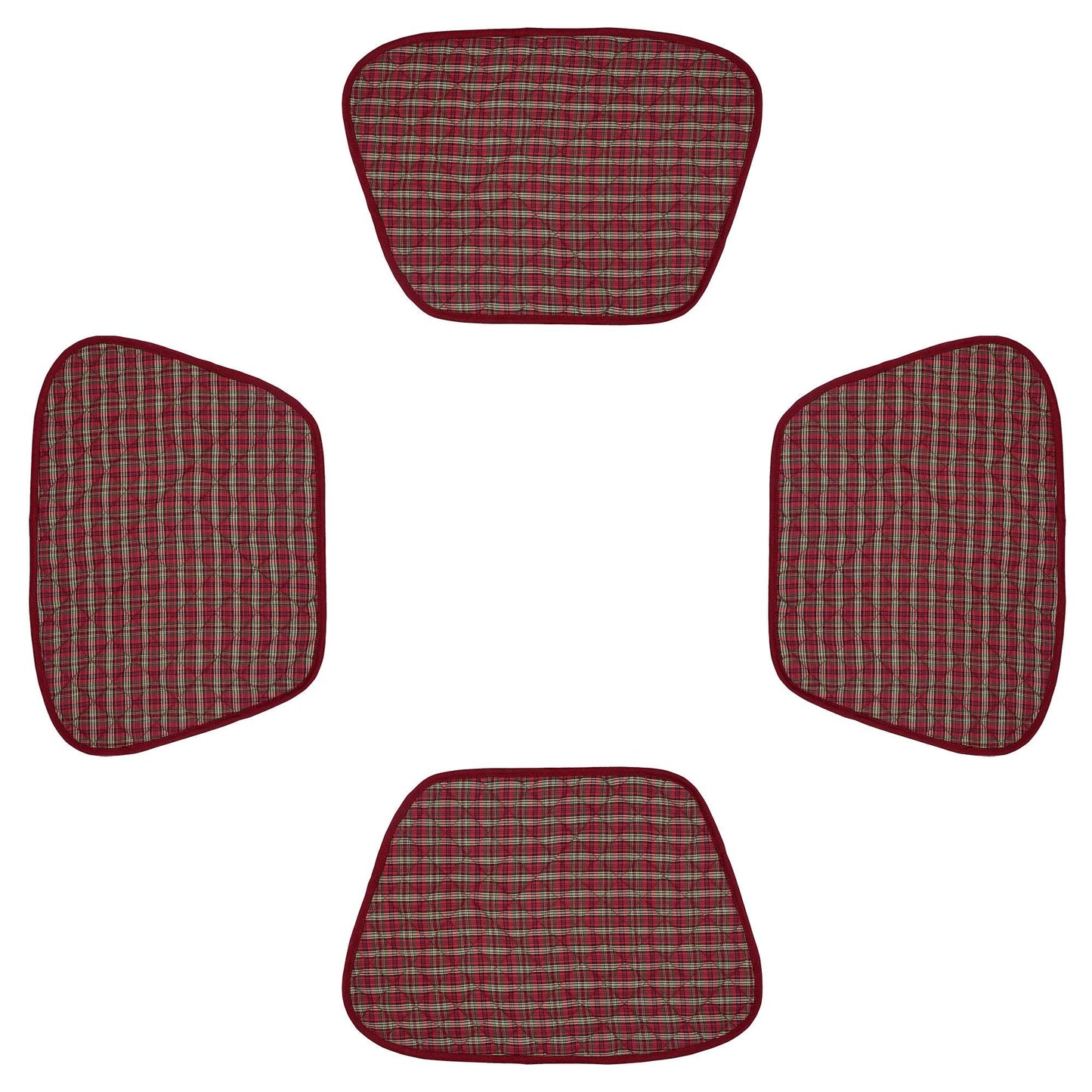 Wedge quilted placemat ,Trivet, pot holder, table mat christmas red plaid cotton reversible placemat by HOME HEART Brands(India)