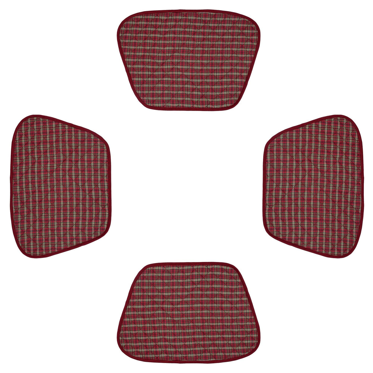 Wedge quilted placemat ,Trivet, pot holder, table mat christmas red plaid cotton reversible placemat by HOME HEART Brands(India)