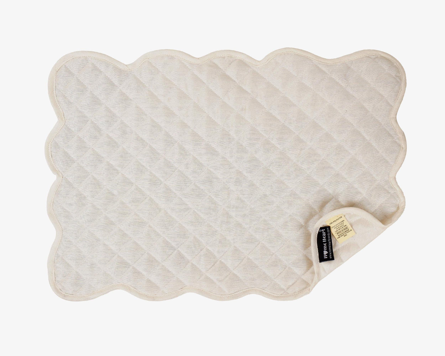 Dupioni Silk offwhite reversible Quilted Table runner, Trivet, placemat & Table toppers design by HOME HEART Brands