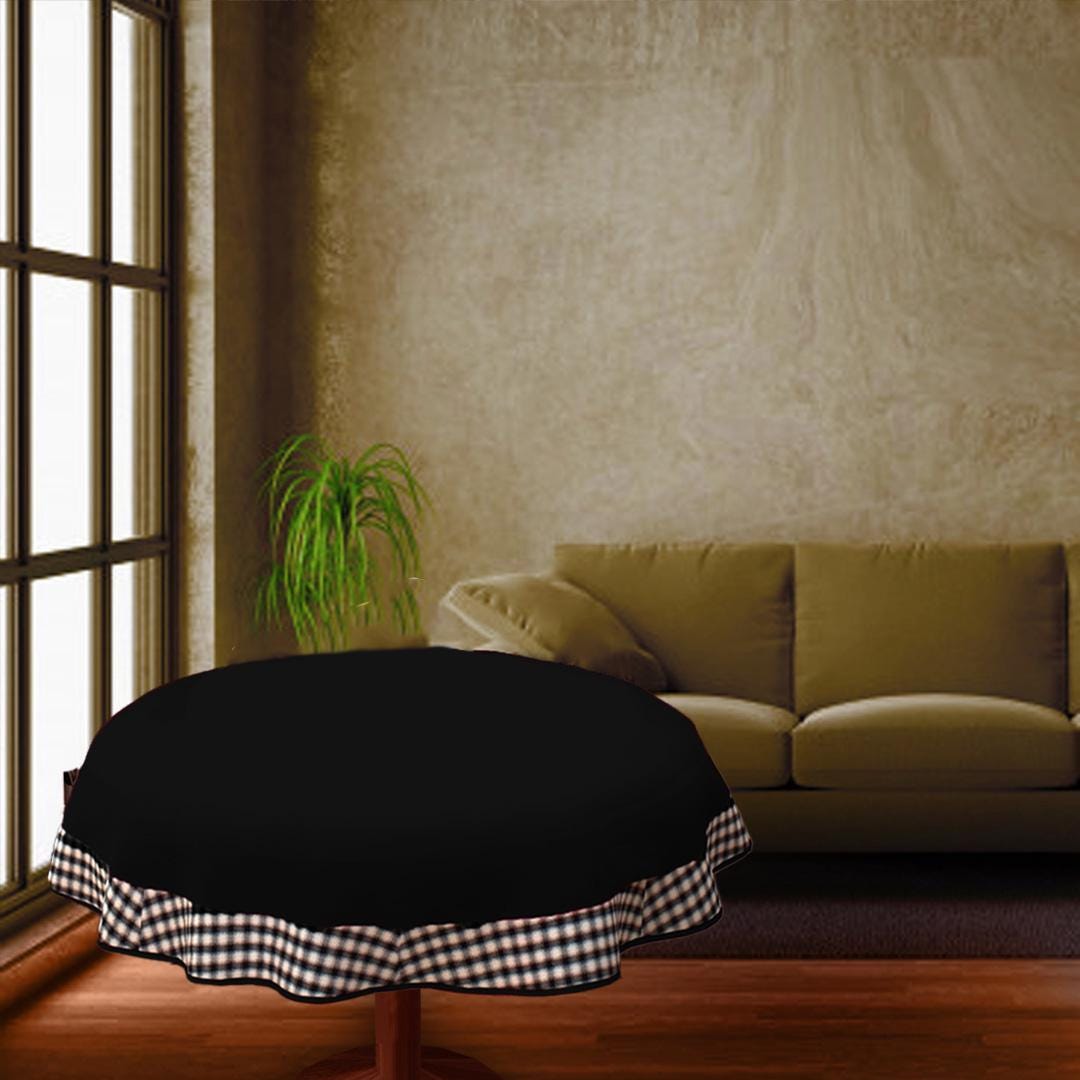 Table Cloth Black Cotton 10oz(310gsm) duck Canvas Fabric Dining Tablecover for decoration Machine Washable Made in India by Home Heart Brand