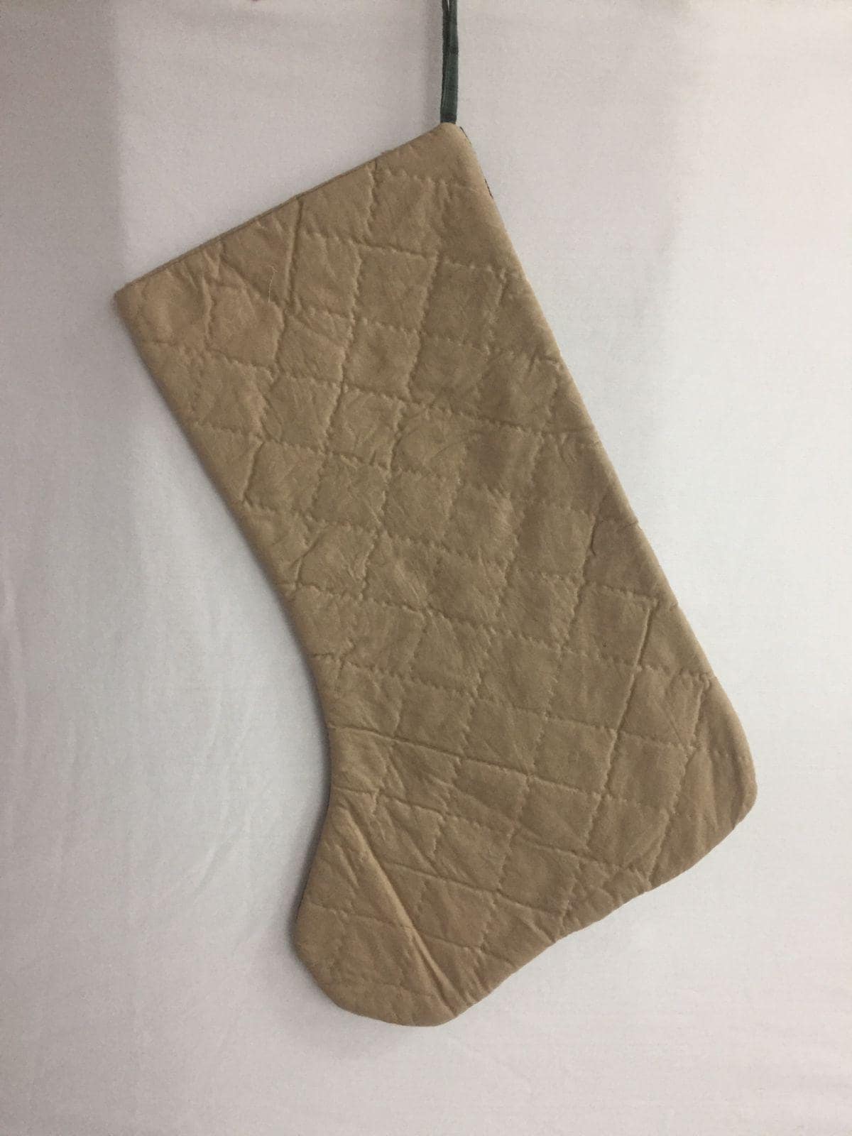 Christmas stocking hand made red green multi plaid hand quilted Christmas decorations Handmade heirloom by HOME HEART Brands(Made in India)