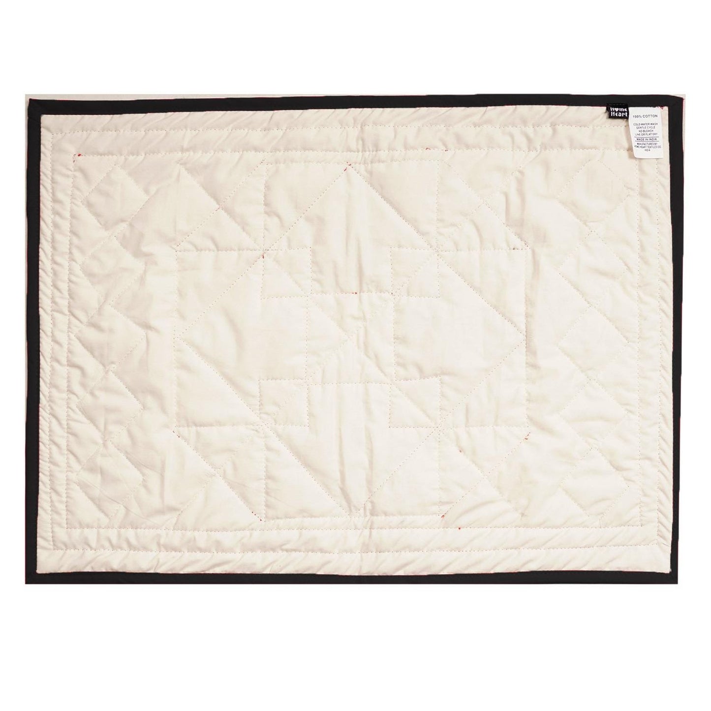 Quilted placemats / Tablemat patchwork Country Black diamond square table top by HOME HEART Brands(Made in India)