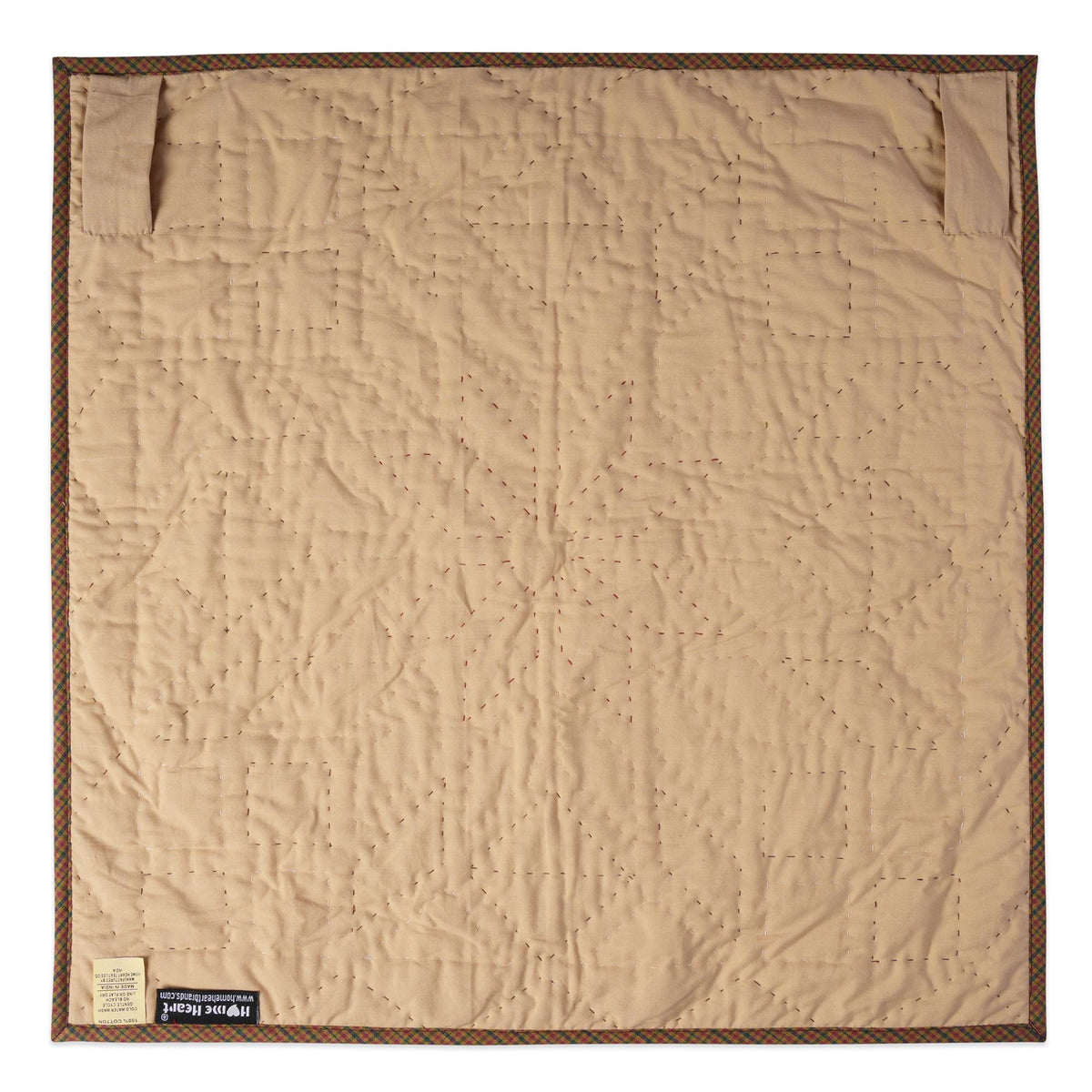 Hand made Hand quilted Throw Quilt, Table Topper 20"x20" Broken star quilt by Home Heart brands (Made in India)