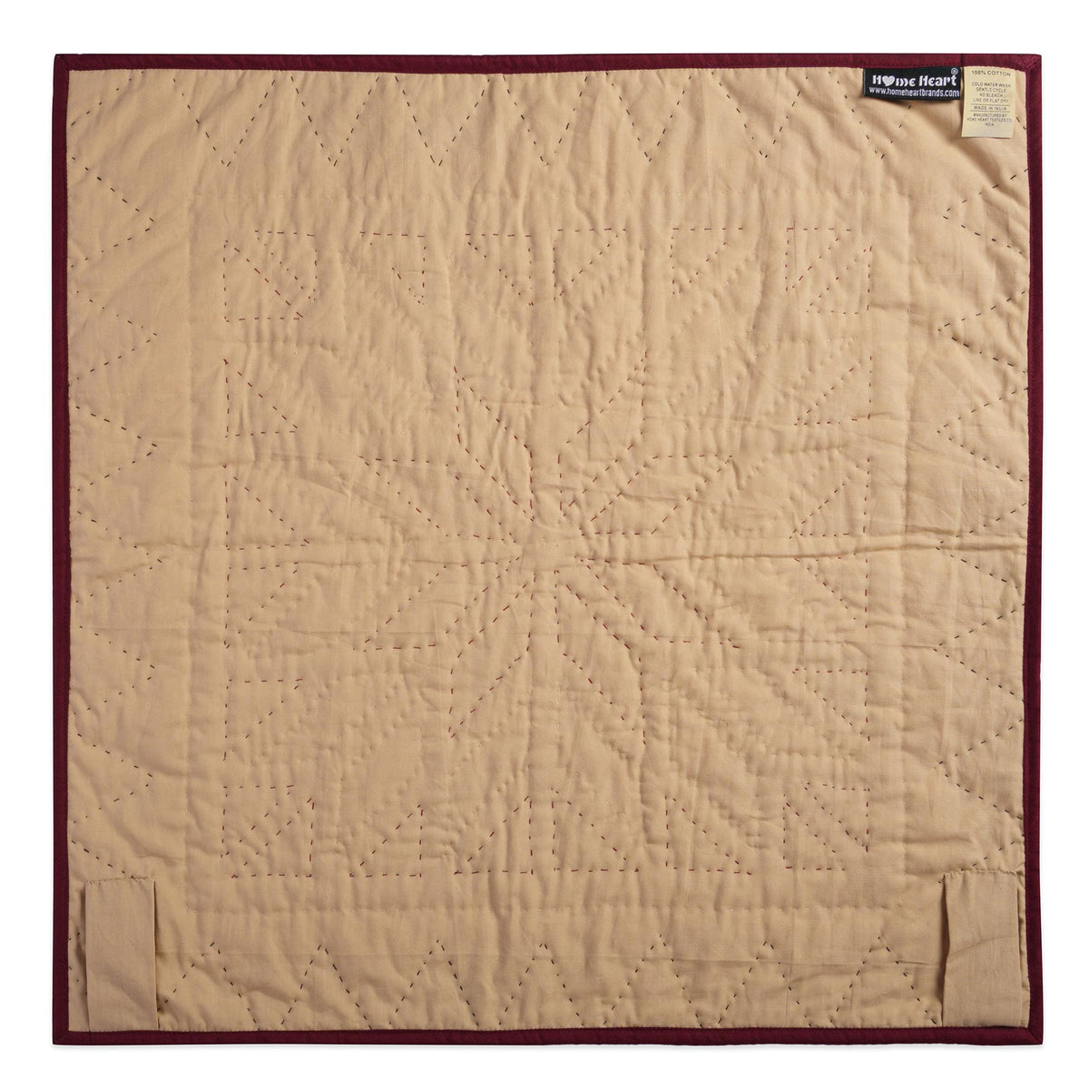 Hand made Hand quilted Throw Quilt, Table Topper 20"x20" Broken star blue plaid quilt by Home Heart brands (Made in India)