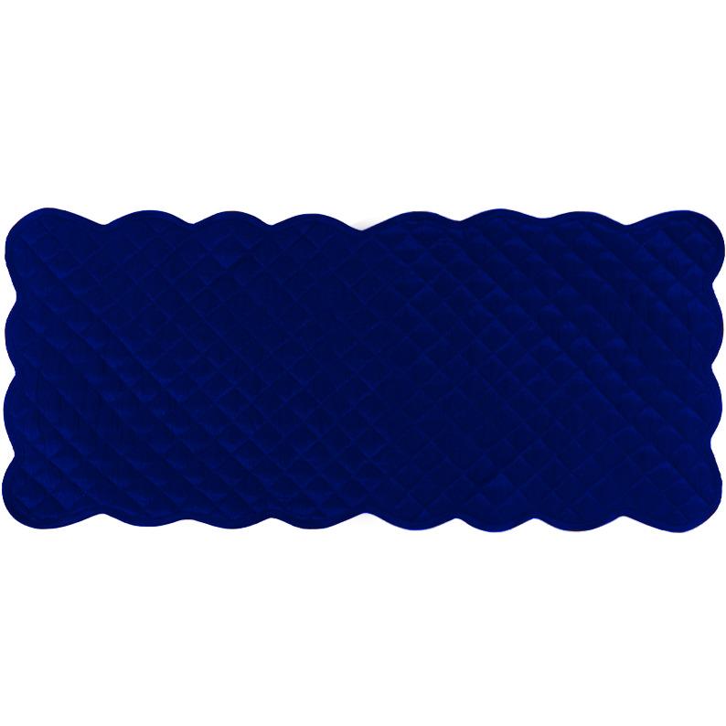 Dupioni silk royal blue quilted Table Runner & Toppers scallop border reversible double layer by Home Heart Brands(made in INDIA)